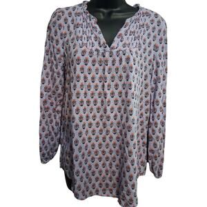 Matilda Jane Shirt Med Tunic Top Lavender With Floral Pattern Casual Whimsical